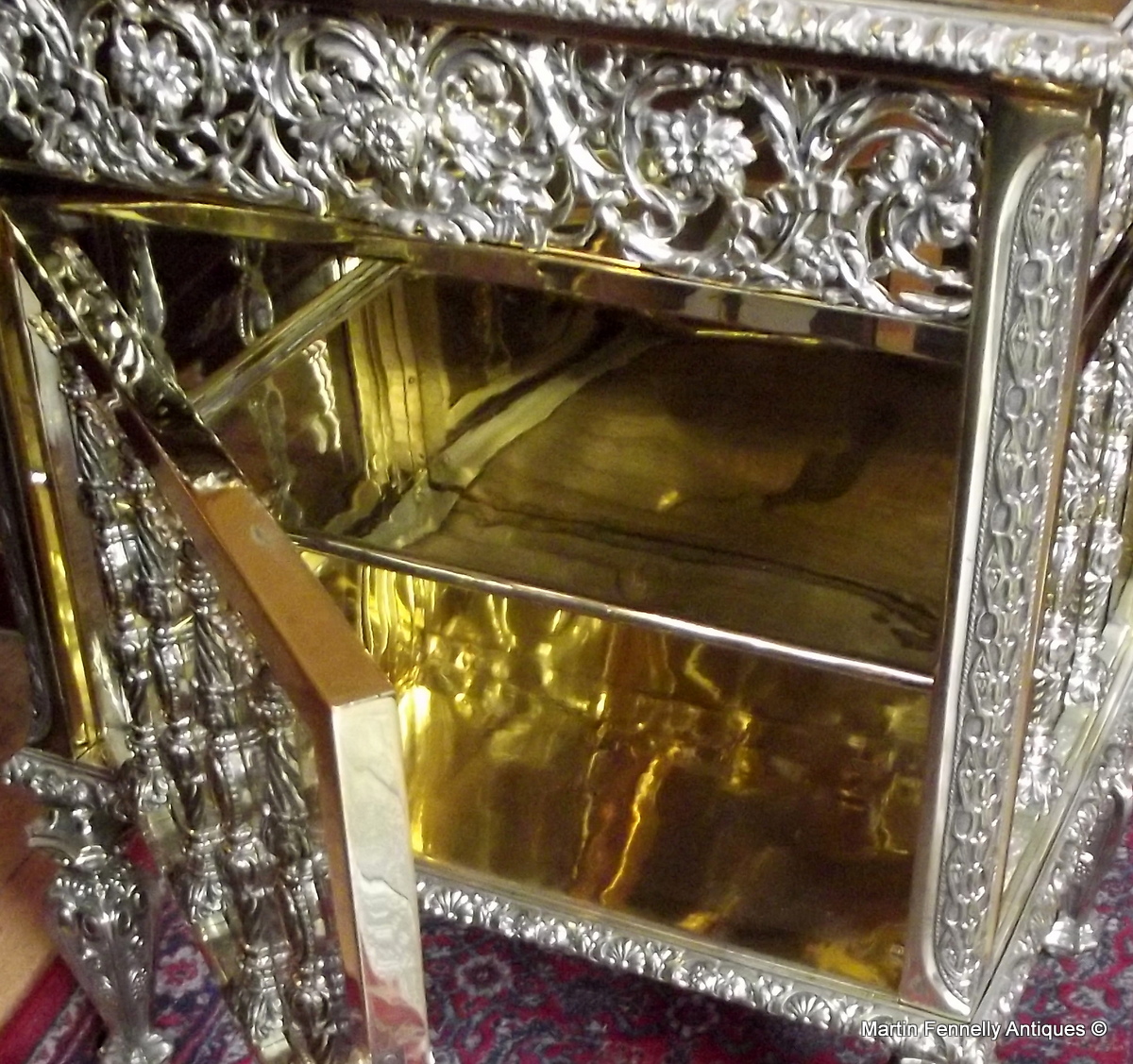 596 Sold Rare Heavy Brass and Glass Cabinet - Circa 1920 - Image 4