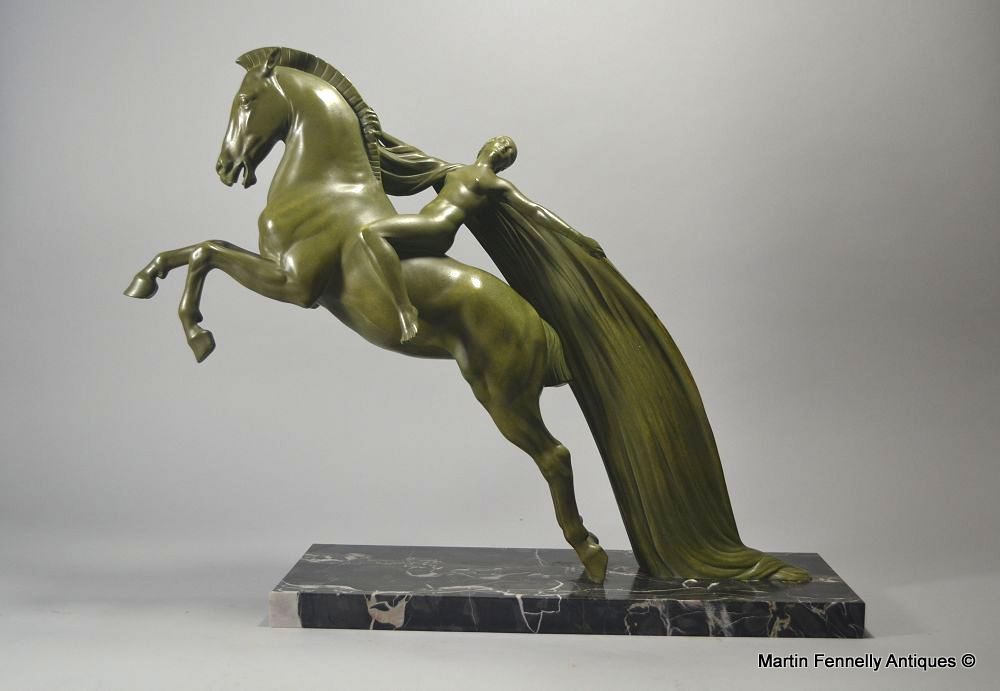 569 Sold Chevauchée by C. Charles. Art Deco Circa 1930 Bronze