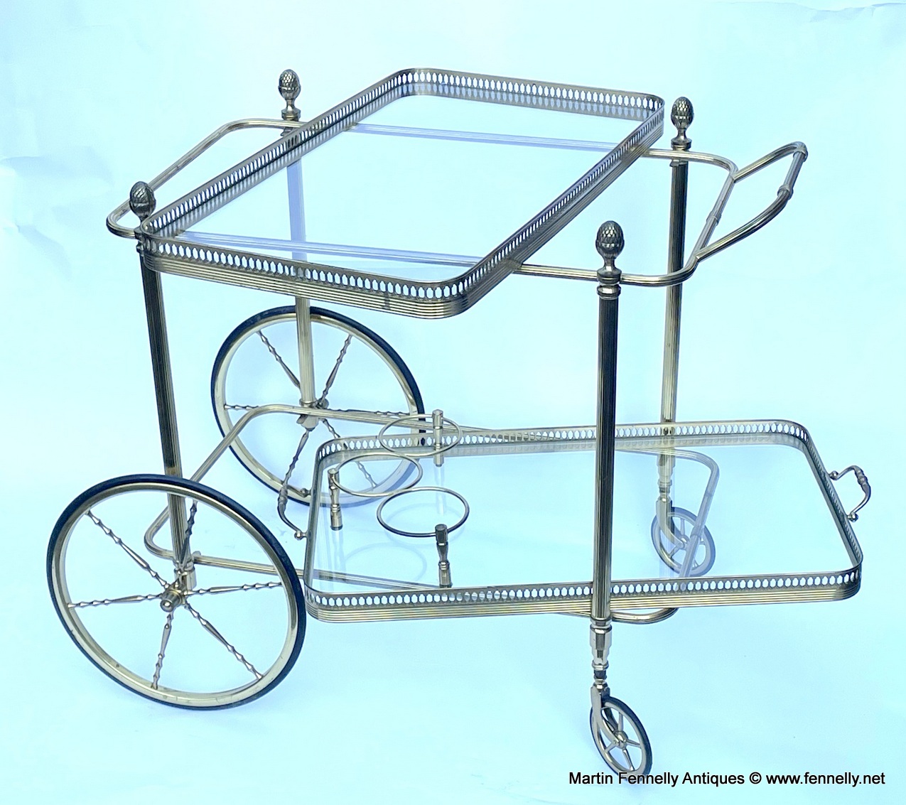 960 Sold Rare French Bar Cart - Circa 1950 - Maison Bagués - Image 5