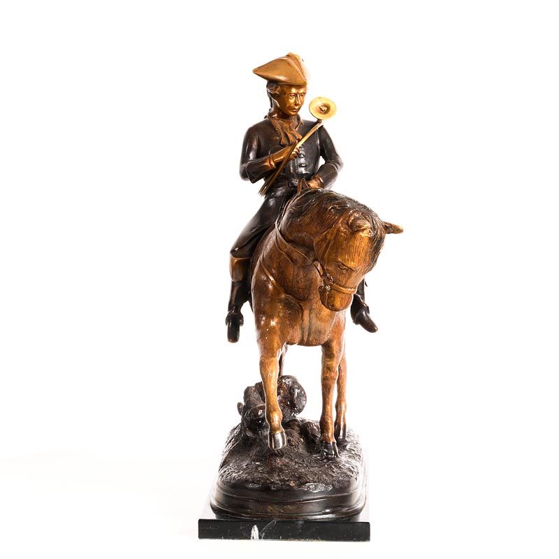 028 Large Bronze Sculpture of a Young Man on Horseback - Image 4