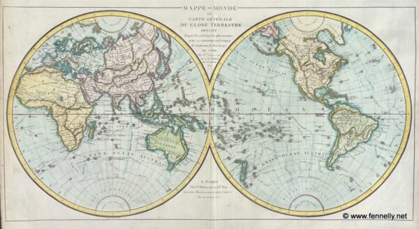 067 Mappe Monde (World Map) - Robert de Vaugondy - 1821
