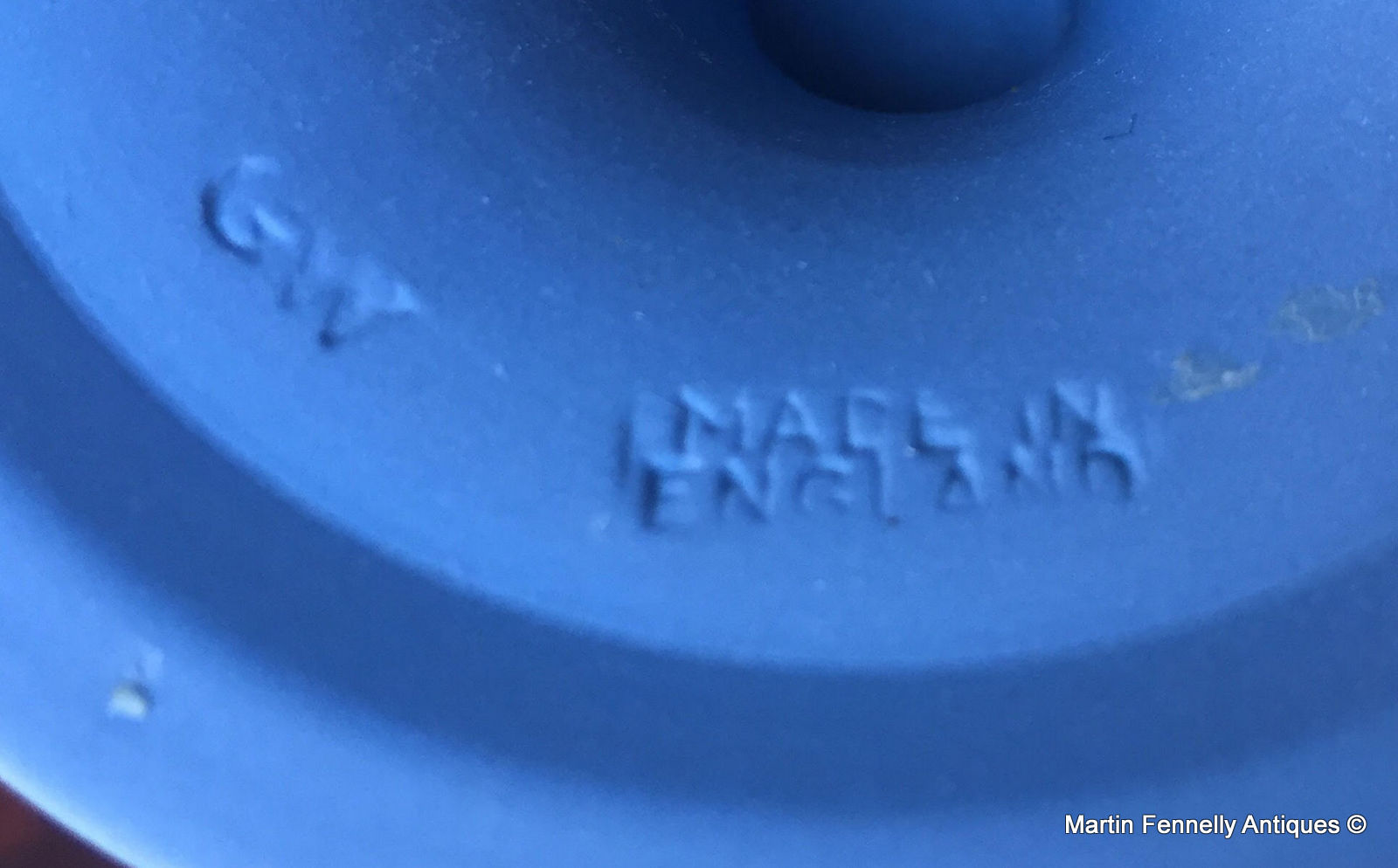 861 Sold Pair Wedgwood (England) Blue Jasperware Arcadian Vases - Image 4