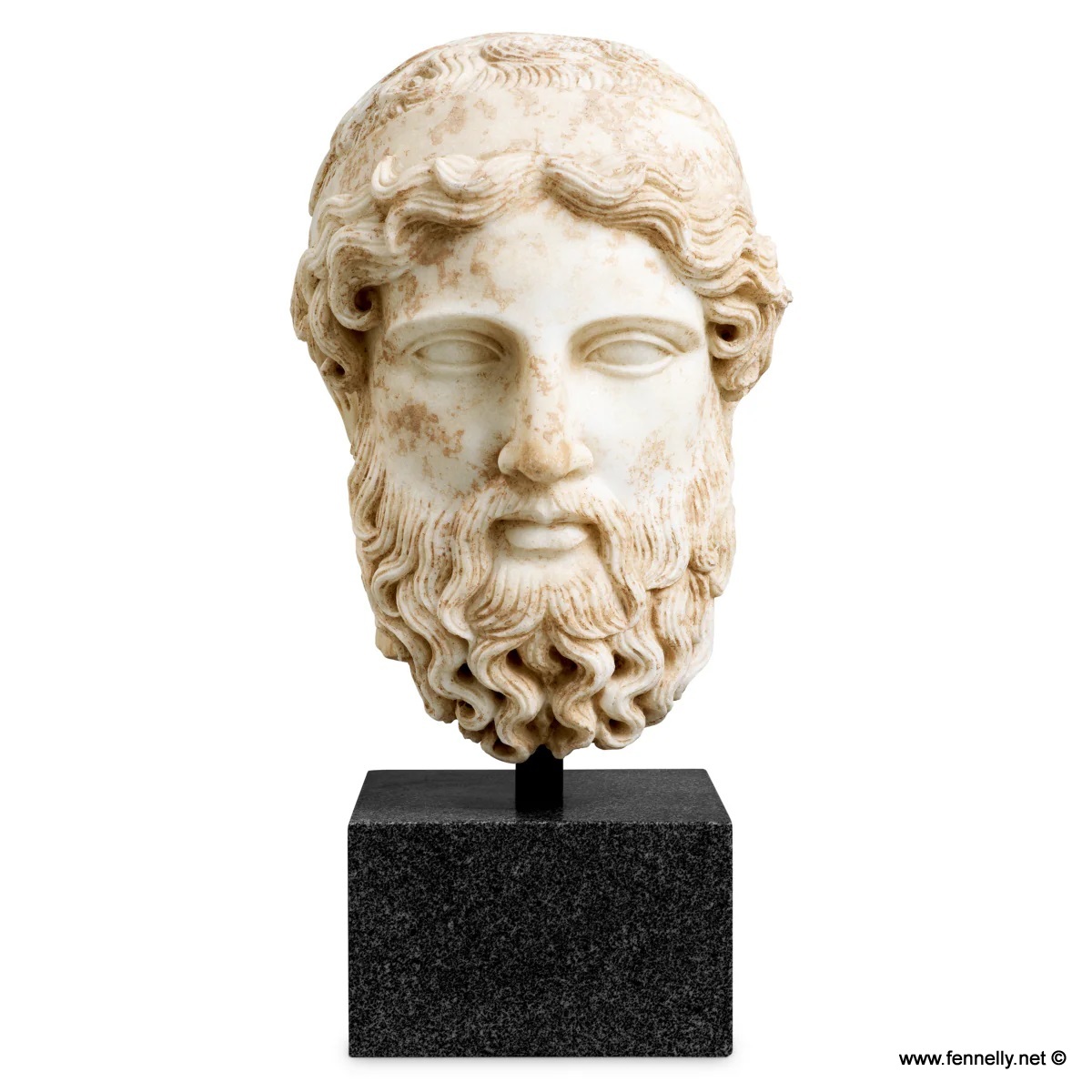 M189 Sold Bust Hermes - Marble and Granite Base - Hand Carved Met-Eichholtz - Image 2