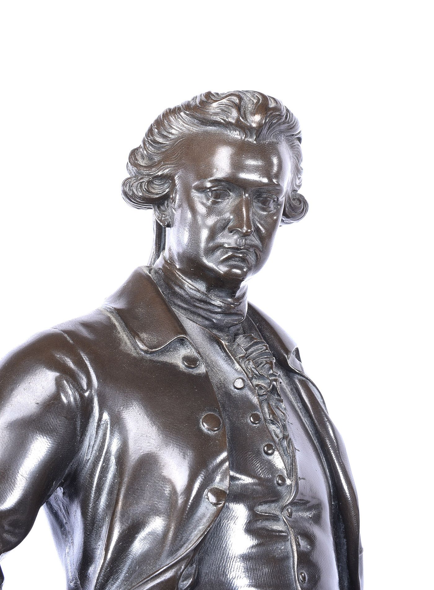 674 Sold Pair Bronze Patinated Sculptures of Burke and Goldsmith - Trinity College - Image 4