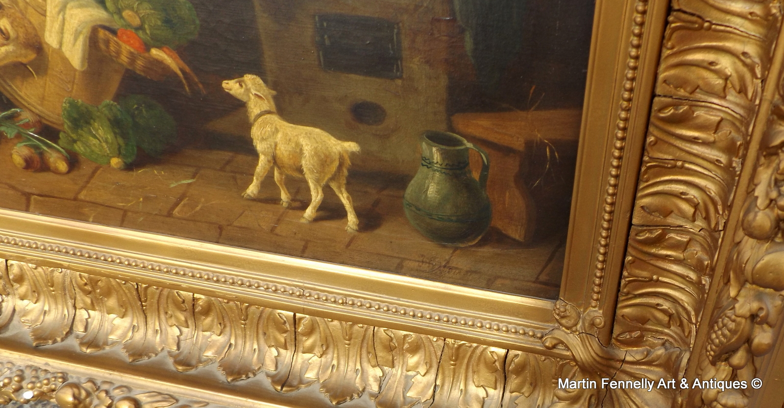 769 Farm Scene - Edgar Hunt School - Circa 1900 - Framed - Image 3