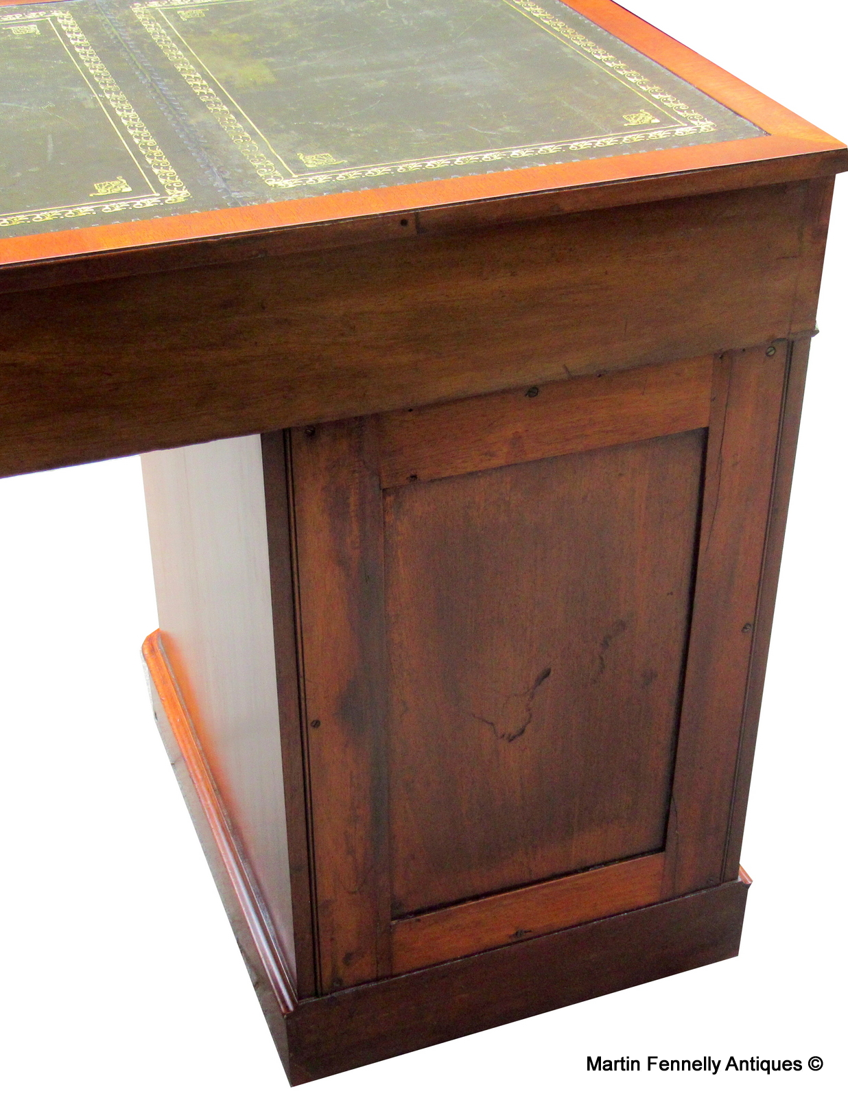 220 Sold Superb Flame Grain Mahogany Early Victorian Twin Pedestal Desk 19thCt - Image 4
