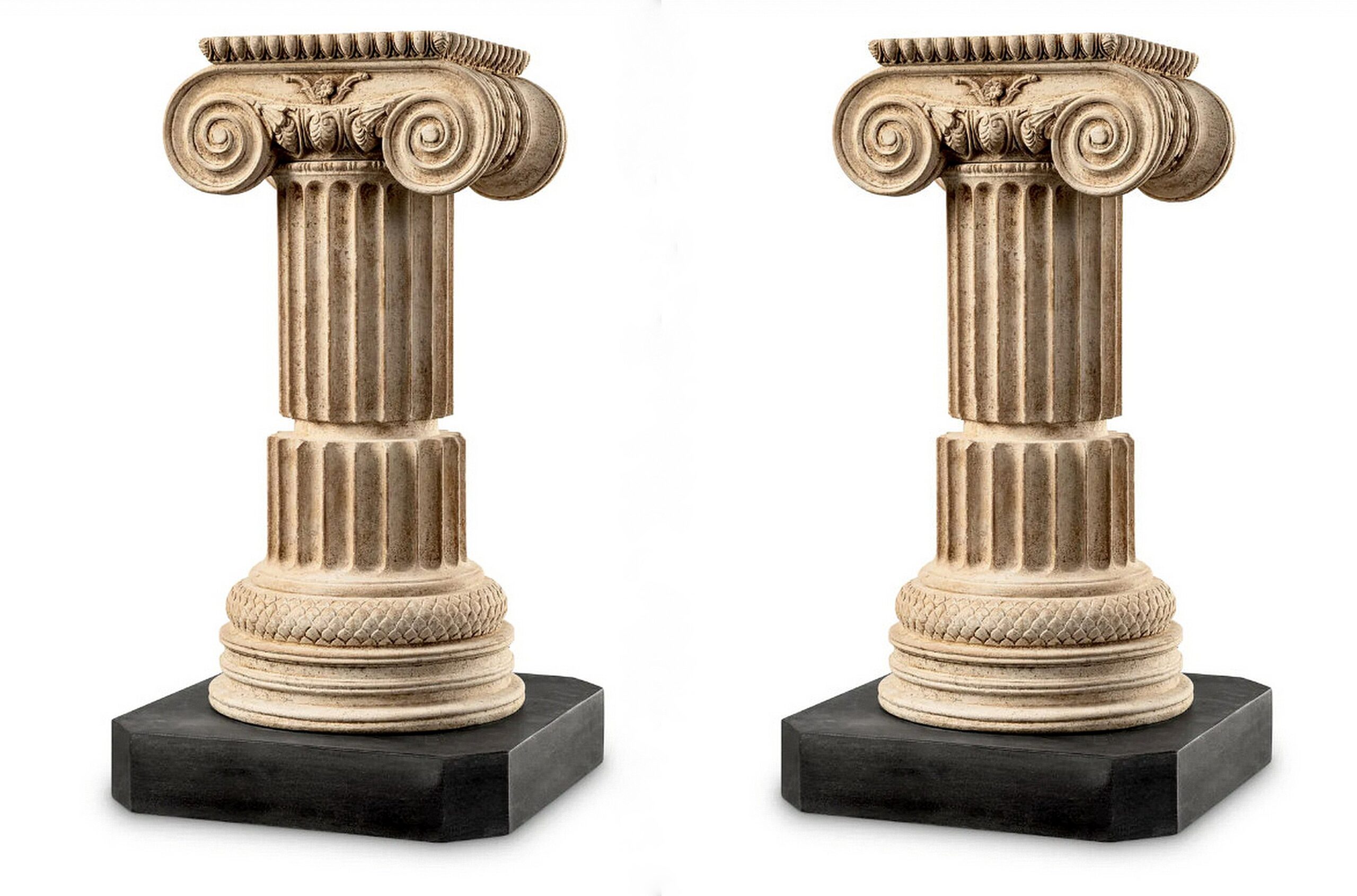 M166 Beautiful Pair of Miniature Marble Columns - Artemis Columns