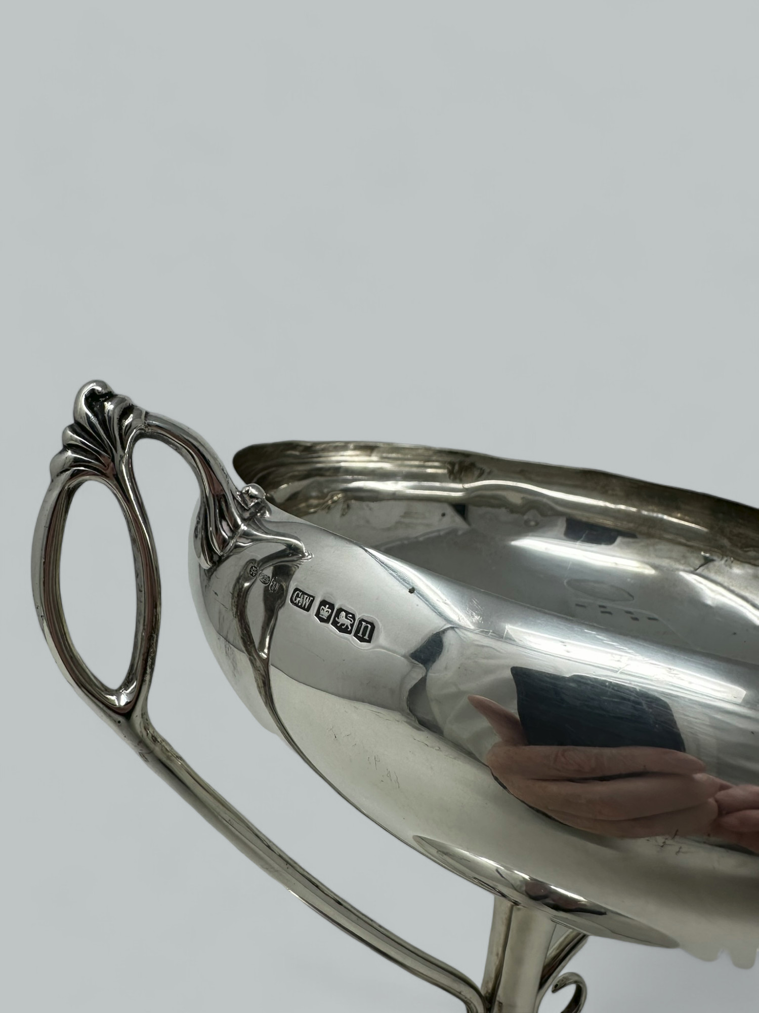 140 Antique Art Nouveau English Sterling Silver Sporting Trophy Cup Bowl Centerpiece - Image 7