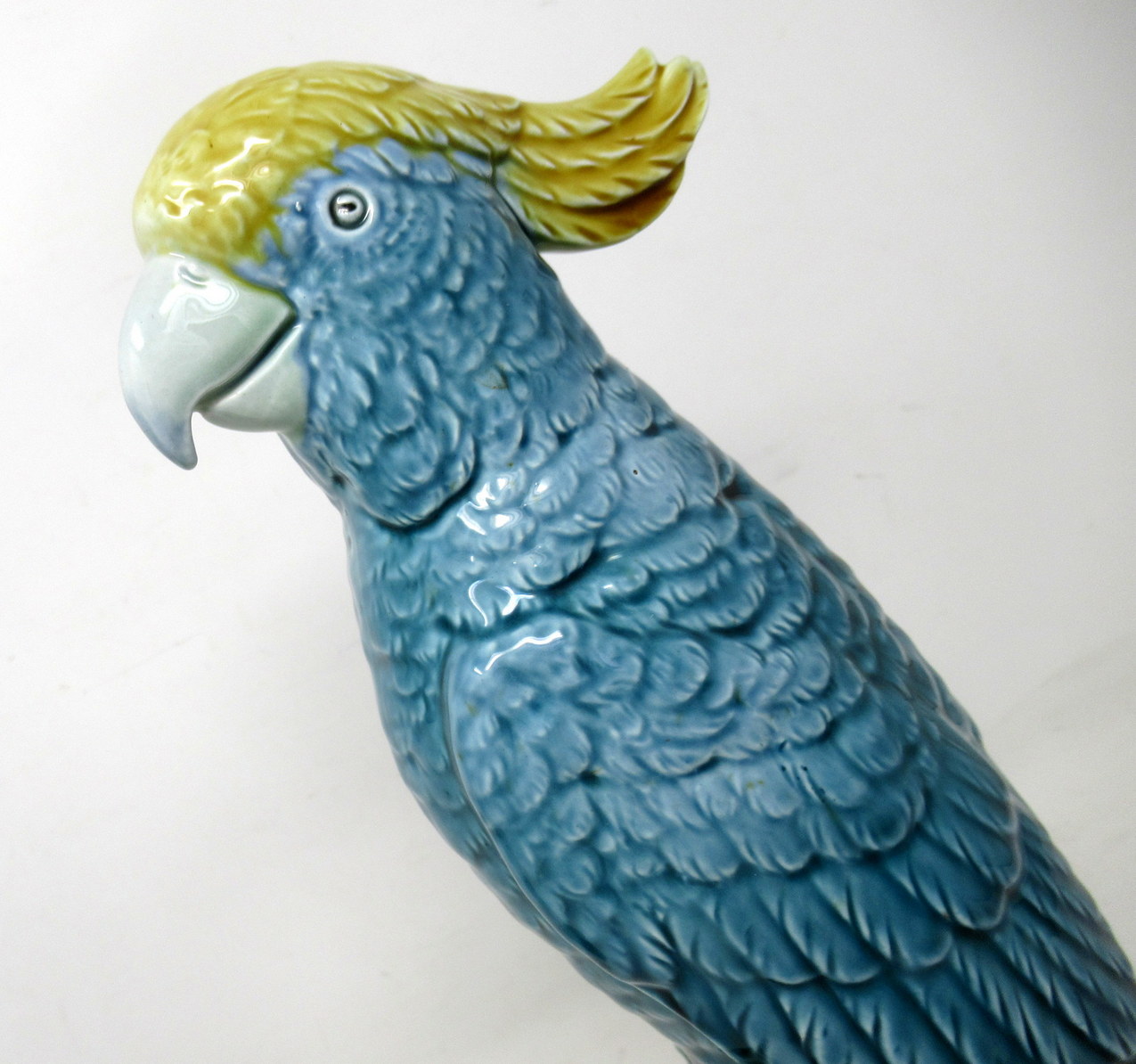 376 Sold Pair Minton Majolica Staffordshire Porcelain Birds Parakeets - Image 5