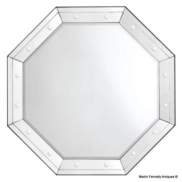 M056 Sold The Octagon Bevelled luxury Mirror - Mid Century-Modern