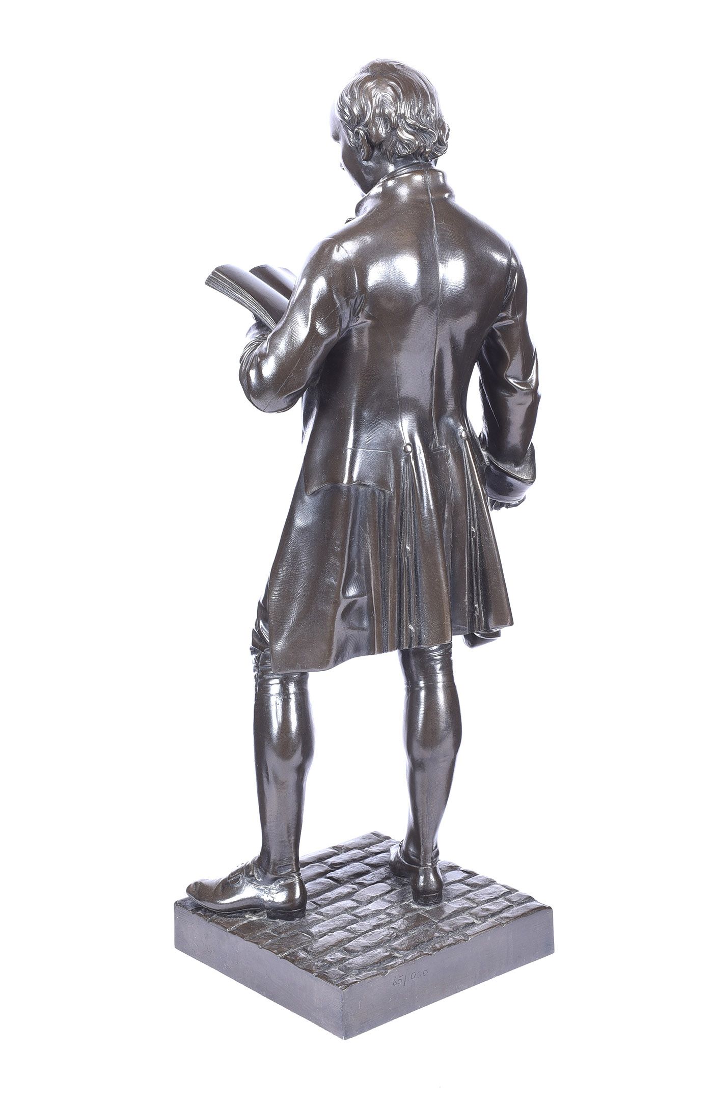 674 Sold Pair Bronze Patinated Sculptures of Burke and Goldsmith - Trinity College - Image 7