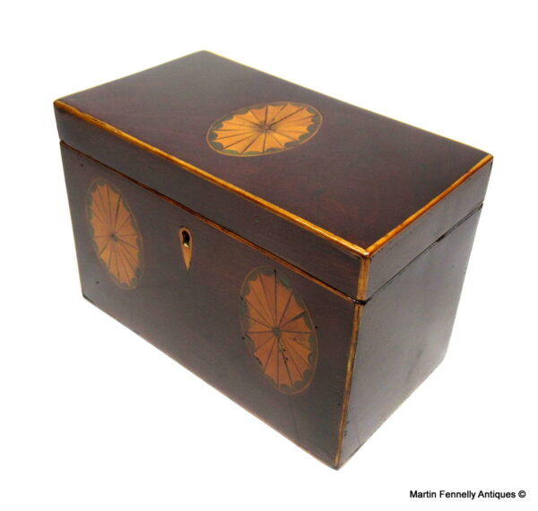 986 Sold Regency Tea Caddy - English - Circa 1810 - Mahogany and Inlaid