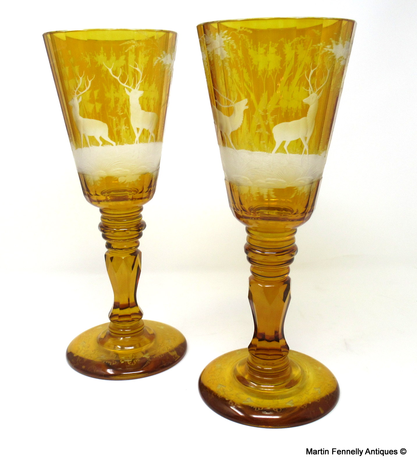 775 Sold Superb Pair of Bohemian Czech lidded Goblets - Circa 1850 - Image 7
