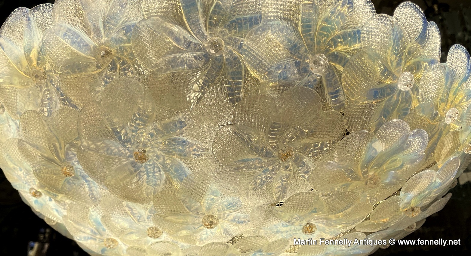 193 Sold Rare Murano Crystal Chandelier - Circa 1950 - Italian - Image 3