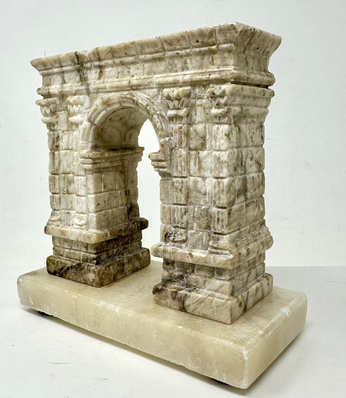 199 Sold Antique Grand Tour Italian Carved Marble Architectural Model Arch of Titus Rome - Image 3