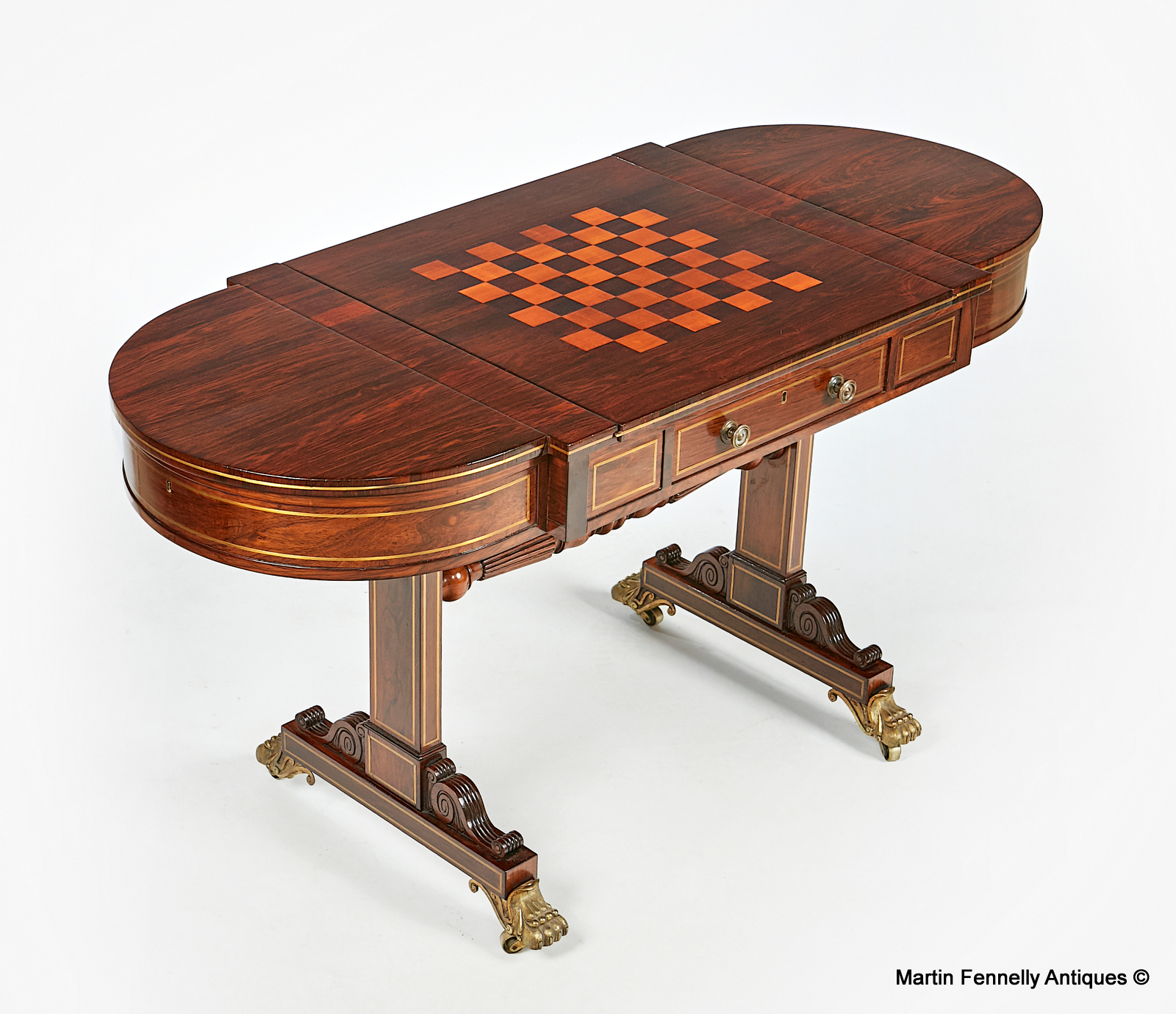 560 Sold Superb Regency Period Rosewood Games Table Attributed to Gillows of Lancaster - Image 2