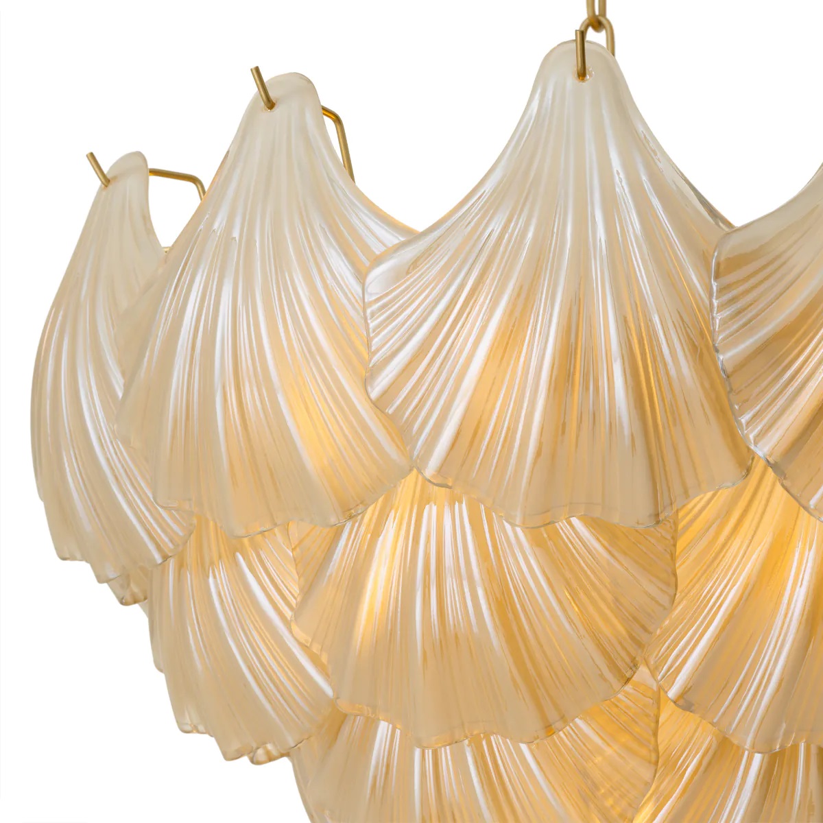 M185 Ibiza Chandelier - Champagne Glass Shells and Brass S - Image 4