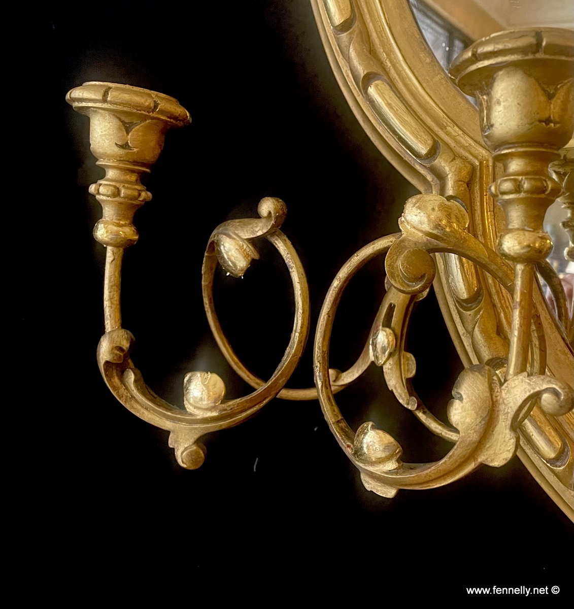 173 Stunning English Girandole Mirror - Victorian - Carved Wood - Image 4