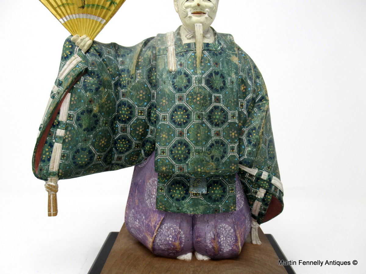 662 Sold Rare Japanese Edo Period Nohmen - Nohgaku Wooden Sculpture - Image 6