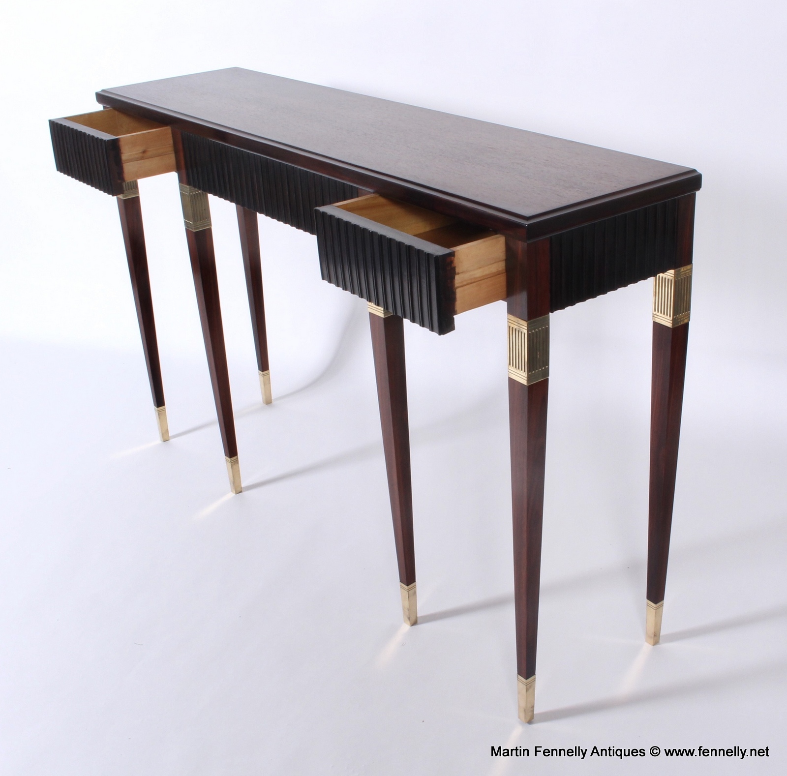 460 Sold Mid Century Italian Console Circa 1950 - Mahogany - Image 7