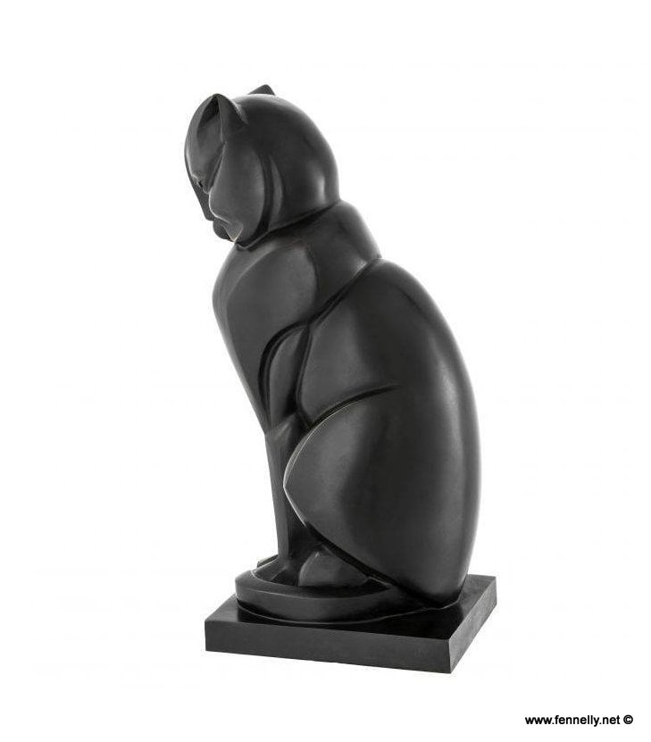 778 Large Pair Bronze Cats - Art Deco -on Plinths - Image 3