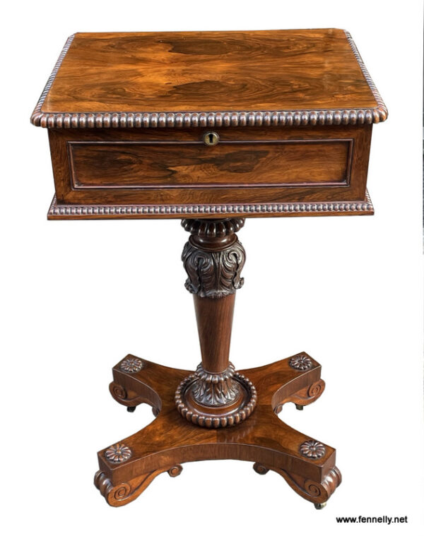 673 Sold Rosewood Work Table - English Circa 1830 - Gillows Lancaster