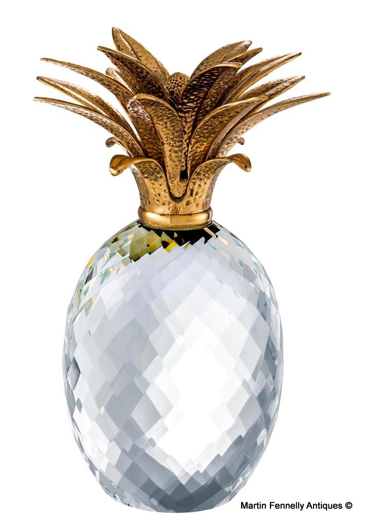 M069 Cut Crystal and Gilt Brass Pineapple - Eichholtz