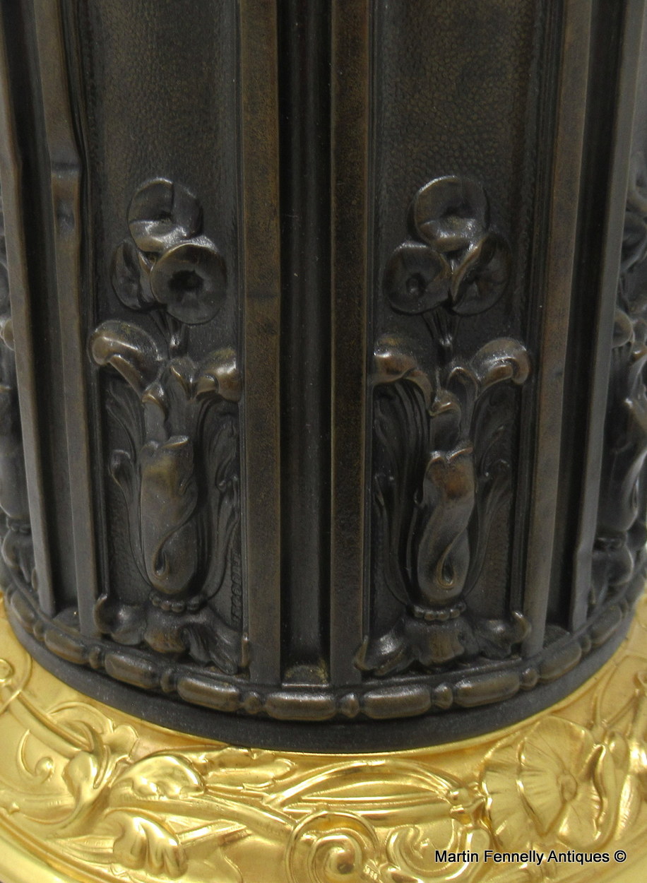 440 Sold Pair French Patinated Bronze Electric Table Lamps Ormolu Mounts 19thCt - Image 6