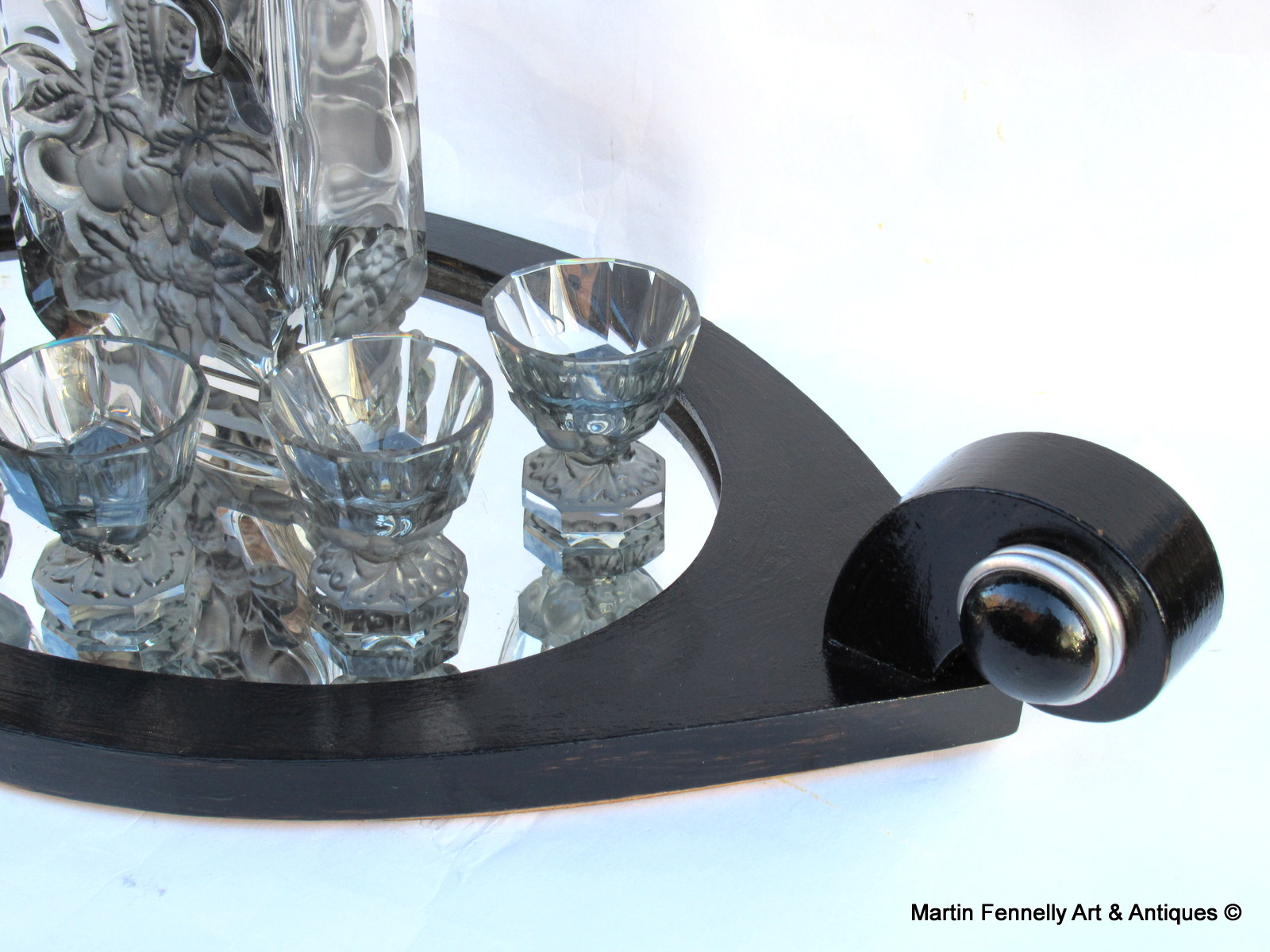 155 Rare Design Art Deco Crystal Decanter set Heinrich Hoffmann 1920's - Image 4