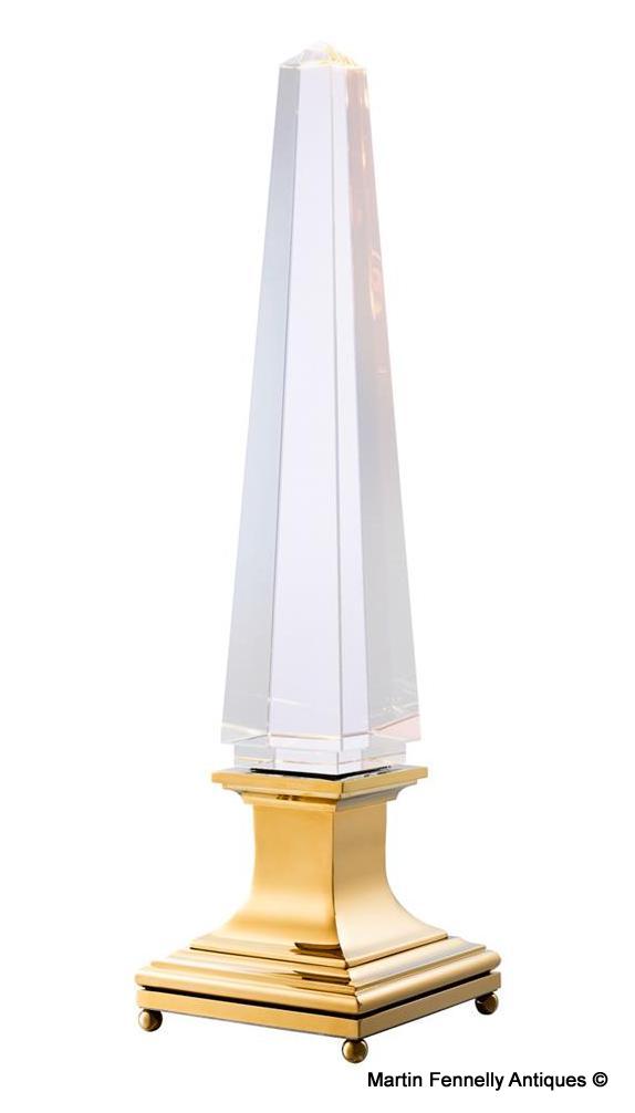 646 Sold Pair of Solaire Lamps - Solid Crystal - Dutch Deco Design - Image 2