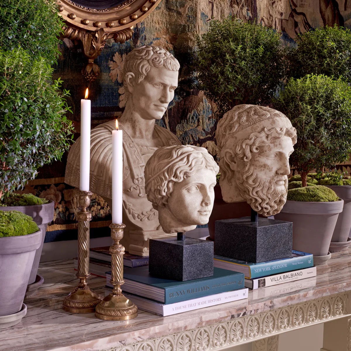 M108 Sold Marble Bust of Youth on Black Granite - Met-Eichholtz Collection - Image 7