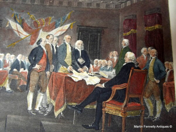 092 Signing Declaration of Independence - John Trumbull - Engraving
