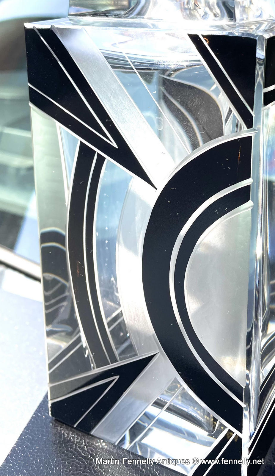 525 Sold Rare Art Deco Whiskey Crystal Decanter set and Tray- Karl Palda 1930's - Image 6