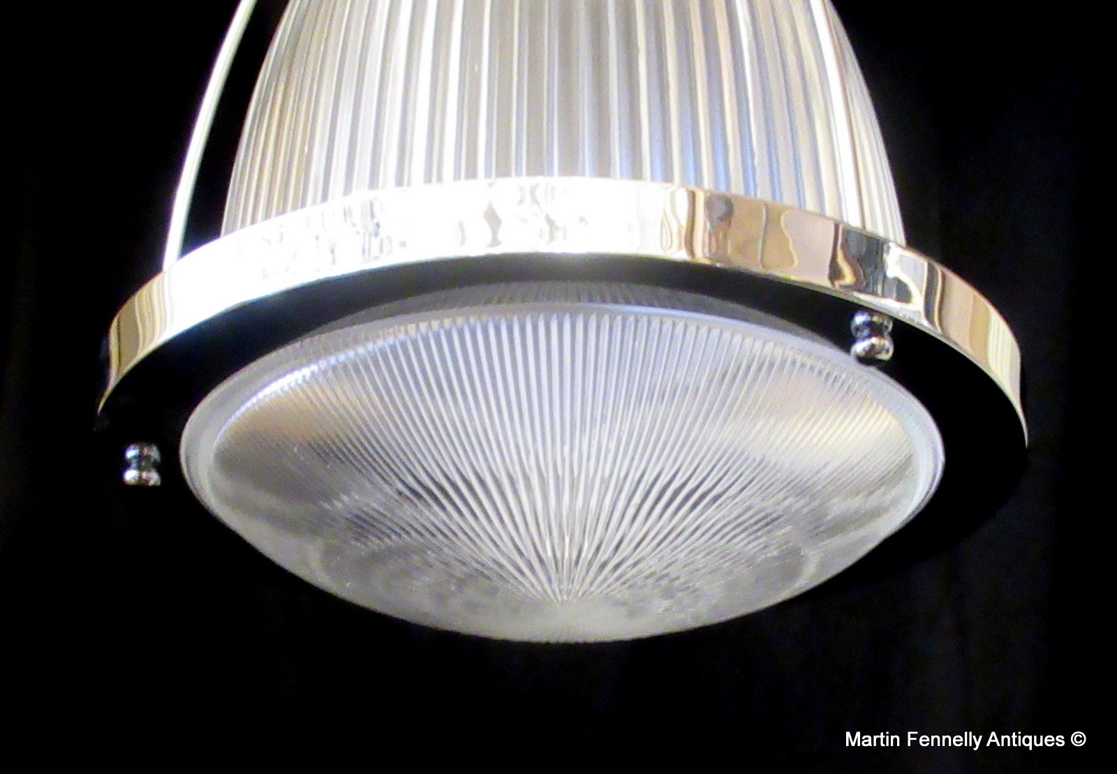 170 Superb Pair of Prismatic Glass and Chrome Lanterns - English - Image 3