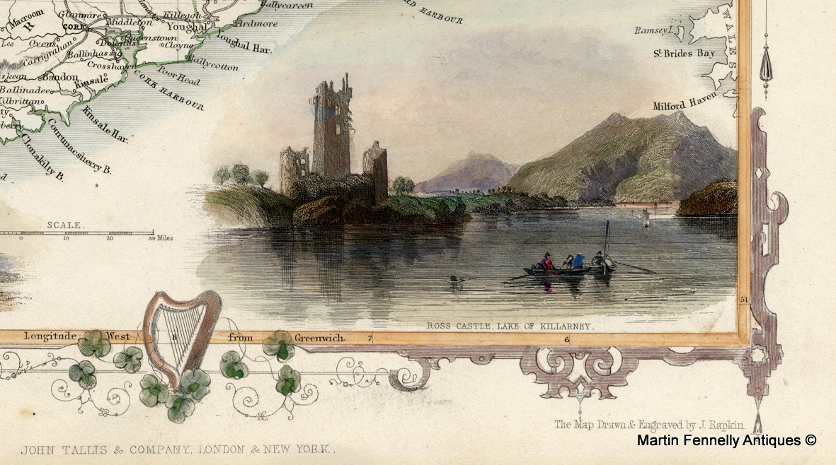 054 Sold Map Ireland - 1851 - Engraved by Rapkin - Published by Tallis - Original - Image 2