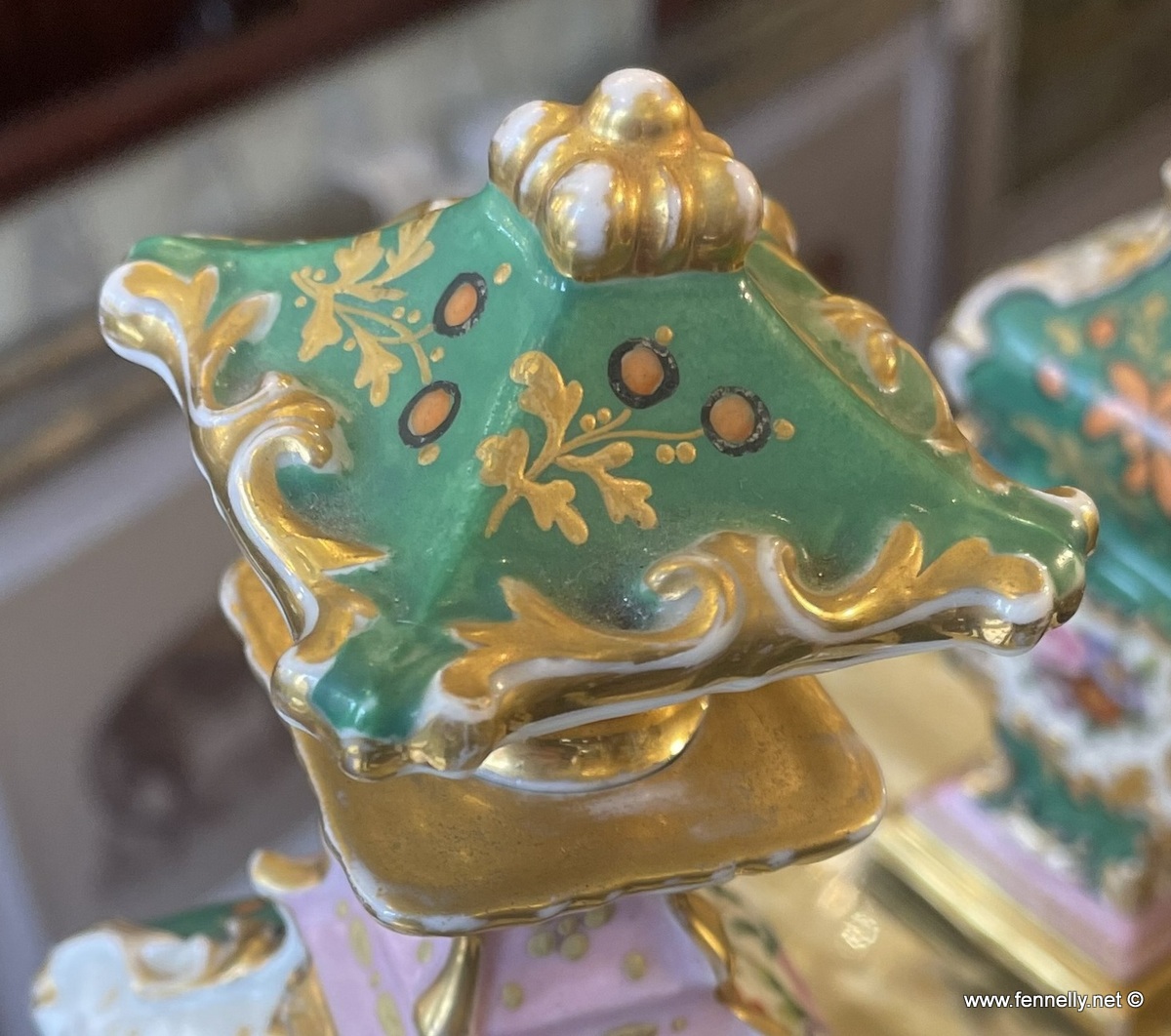 707 Sold Antique Pair French Porcelain Scent Perfume Bottles Jacob Petit Gilt - Image 6