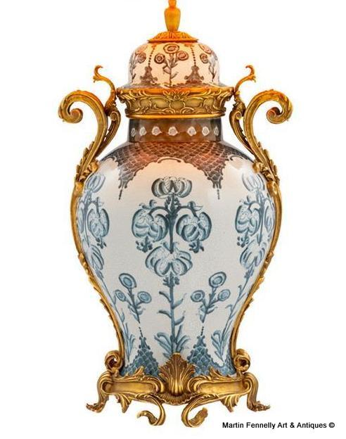 M072 Pair Large Ceramic and Gilt Table Lamps - French Empire Design - Image 2