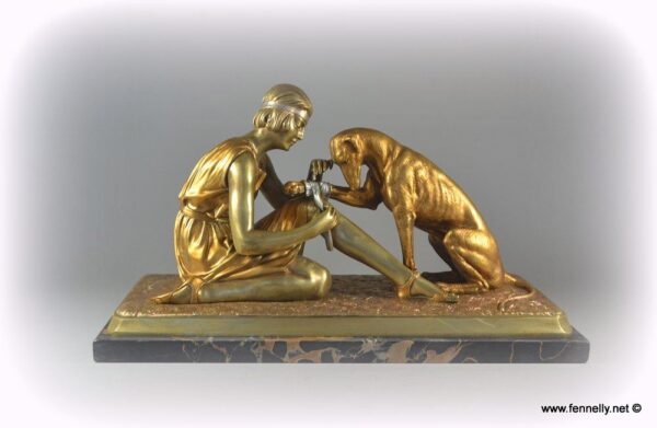 756 Sold Demétre Chiparus (1886 – 1947) - Art Deco - Accident de Chasse