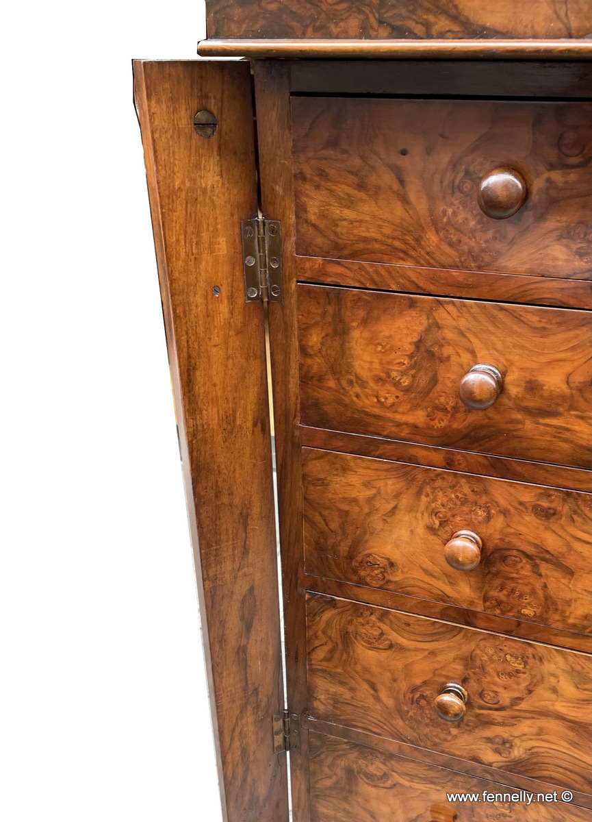 635 Sold Rare Walnut Wellington Chest - Circa 1860 - Image 4