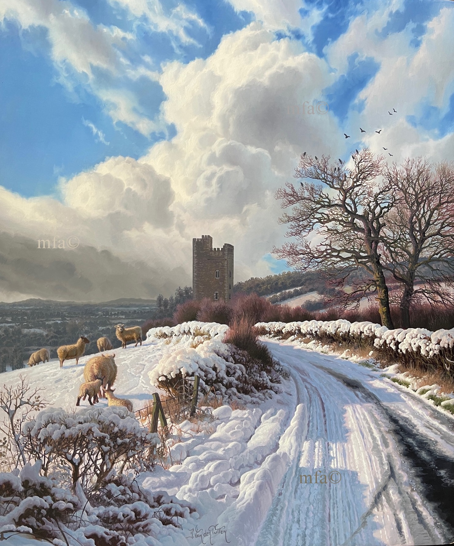 911 Sold Daniel Van der Putten - Glenquin Castle, Limerick - Oil Painting on Panel