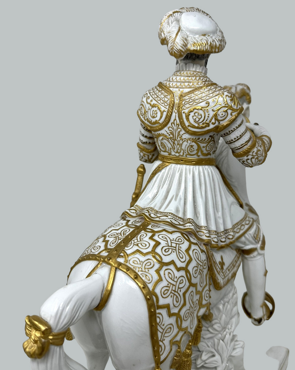 913 Sold Antique Sevres Porcelain King Francois I Riding Horseback Sculpture Centerpiece - Image 7