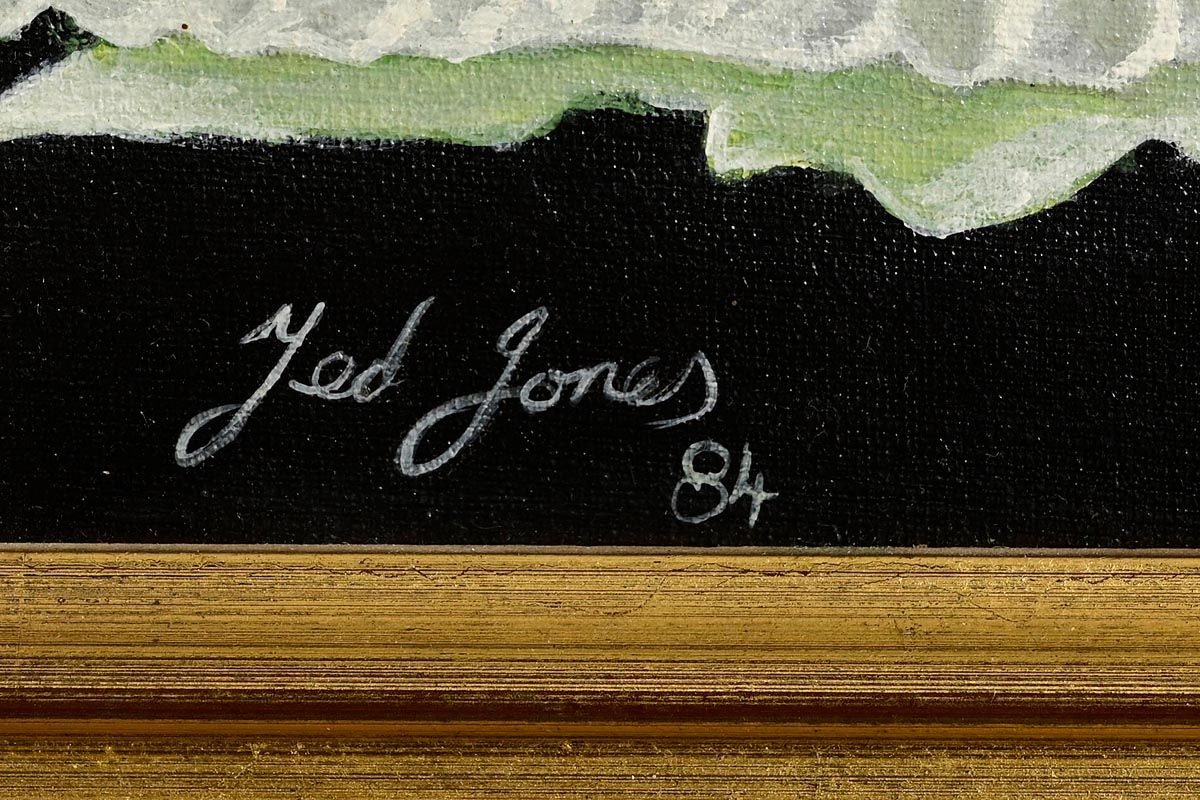 541 Ted Jones - Oil on Canvas - The Music Lesson - Signed and Dated - Image 4