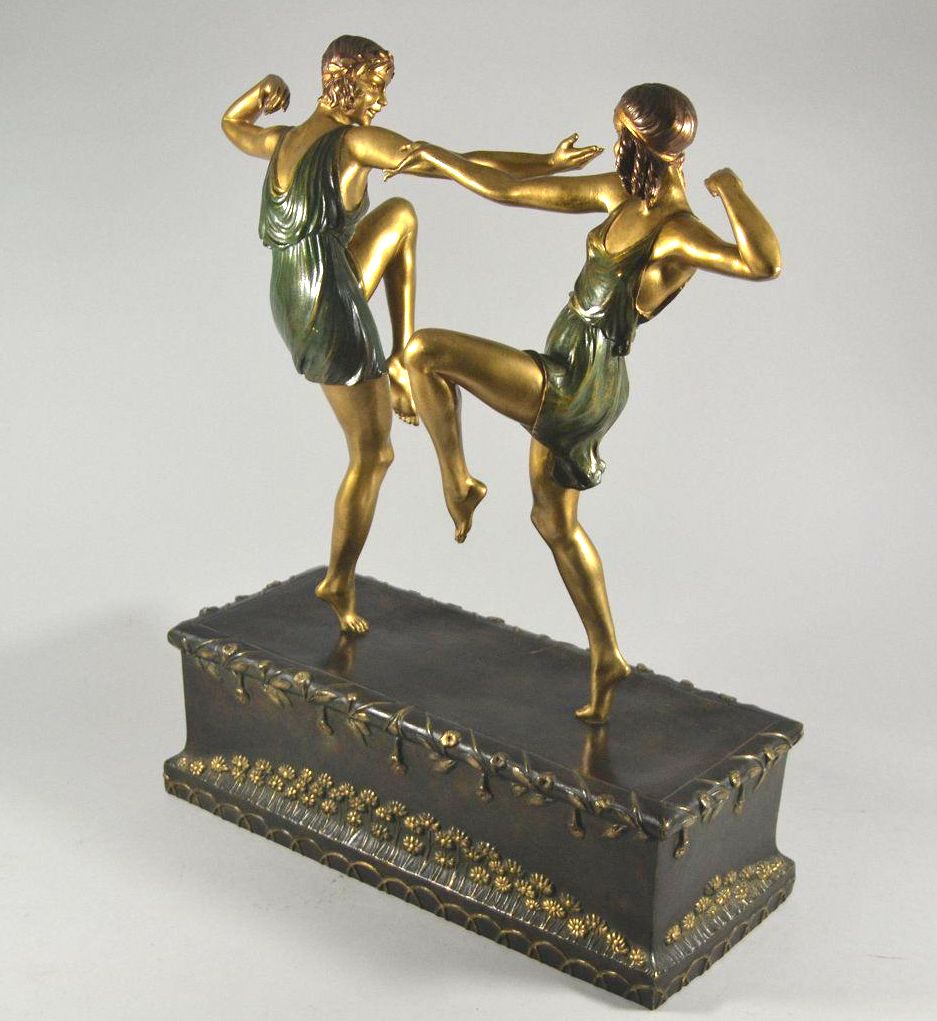 750 Sold Rare Bronze - Art Deco - The Dancers - Georges Duvernet - Circa 1930 - Image 2