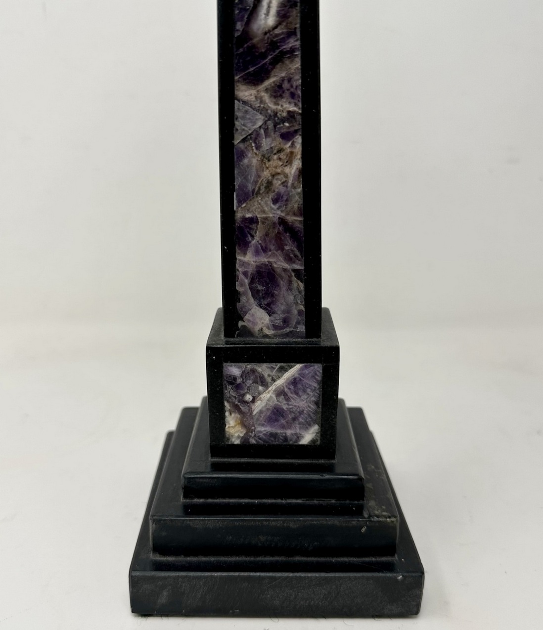 679 Sold Antique Pair Italian Grand Tour Amethyst Blue John Marble Neoclassical Obelisks Columns - Image 4