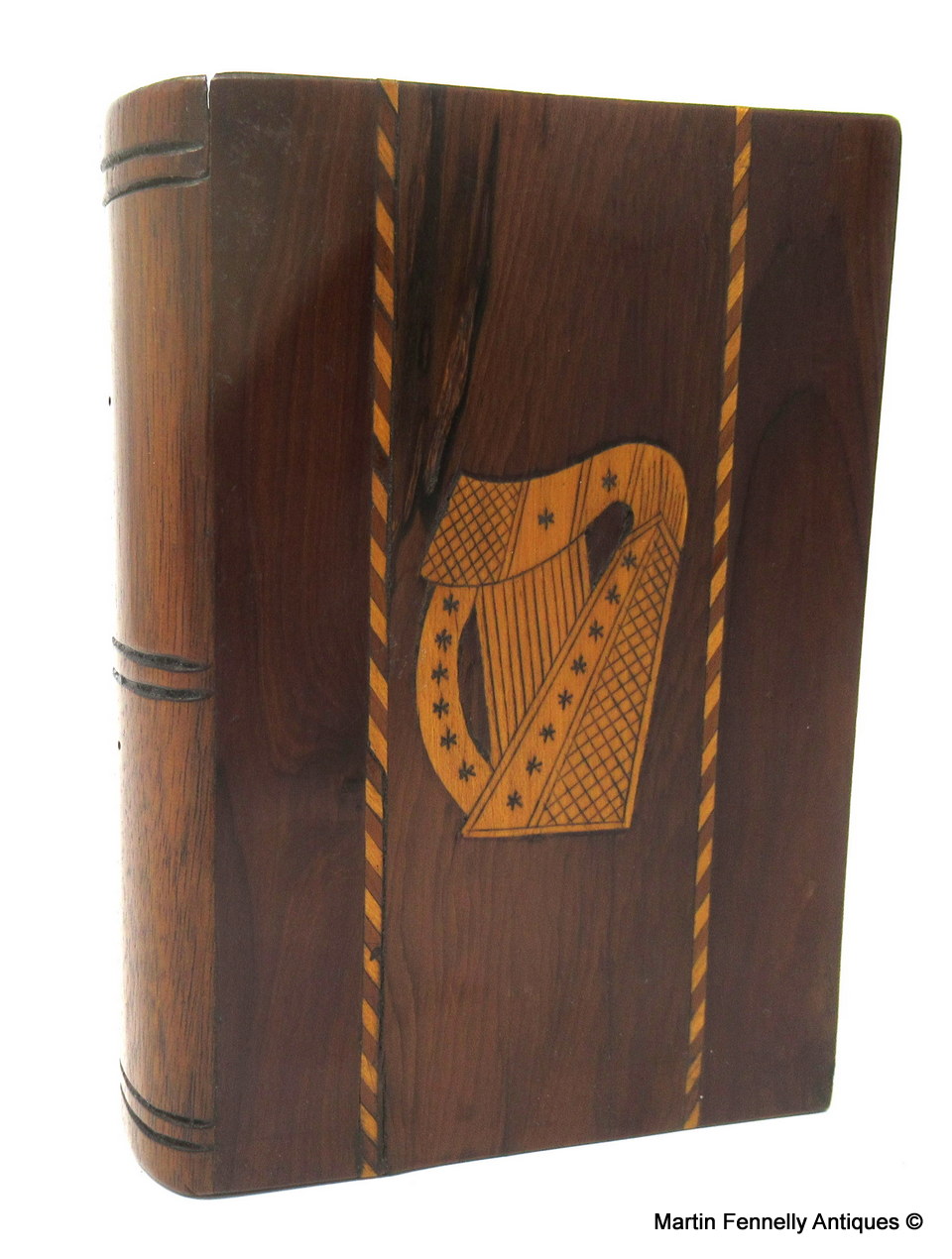 584 Sold Rare Irish Killarney Wood Casket Modelled as a Book Mid 19th Century - Image 2