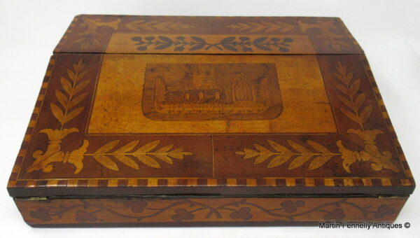 207 Irish Killarney Ware Arbutus Wood Ladies or Gents Travelling Writing Slope 19thCt