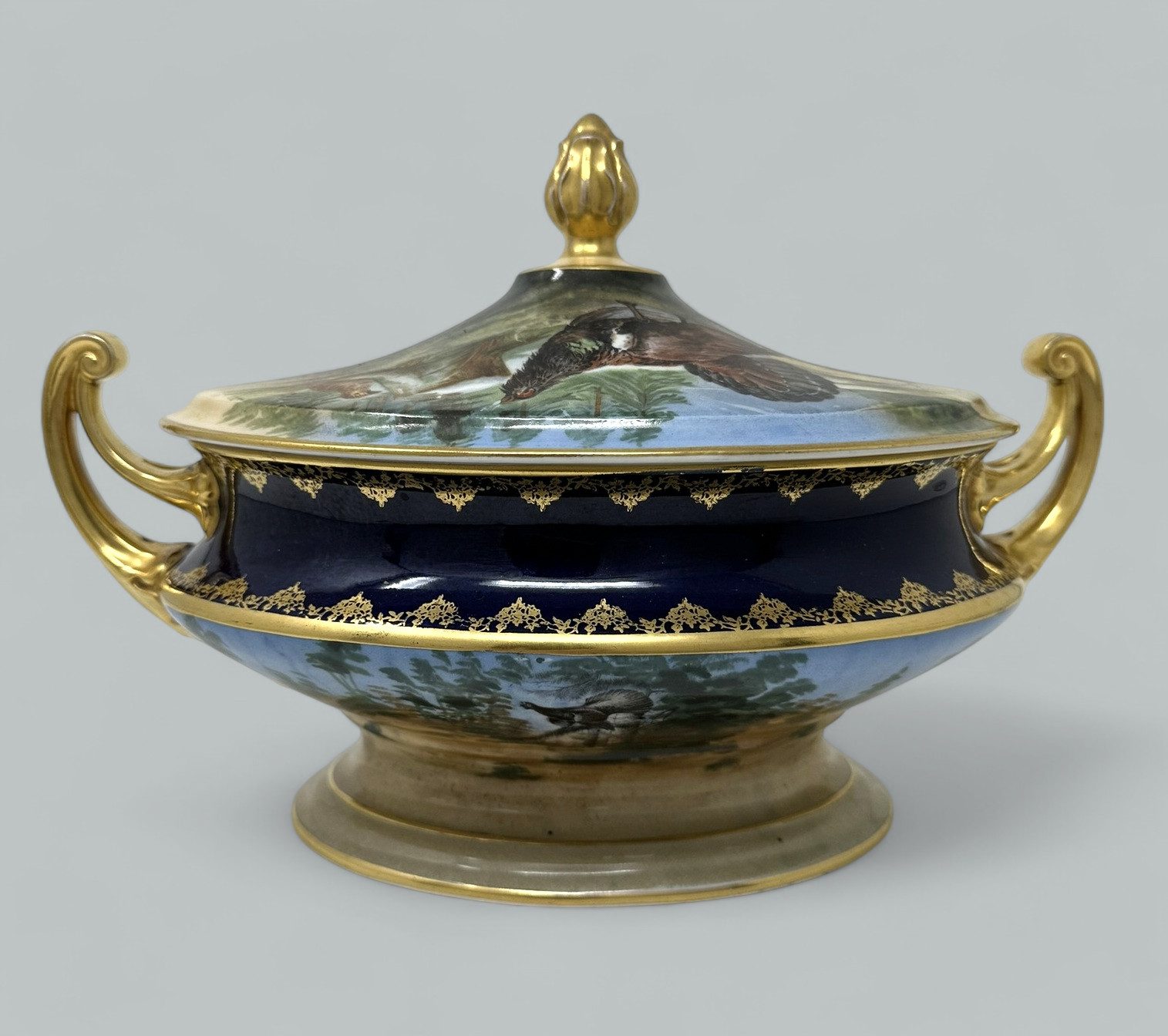 758 Sold Antique Epiag Royal Czechoslovakian Porcelain Hand Painted Tureen Centerpiece - Image 2