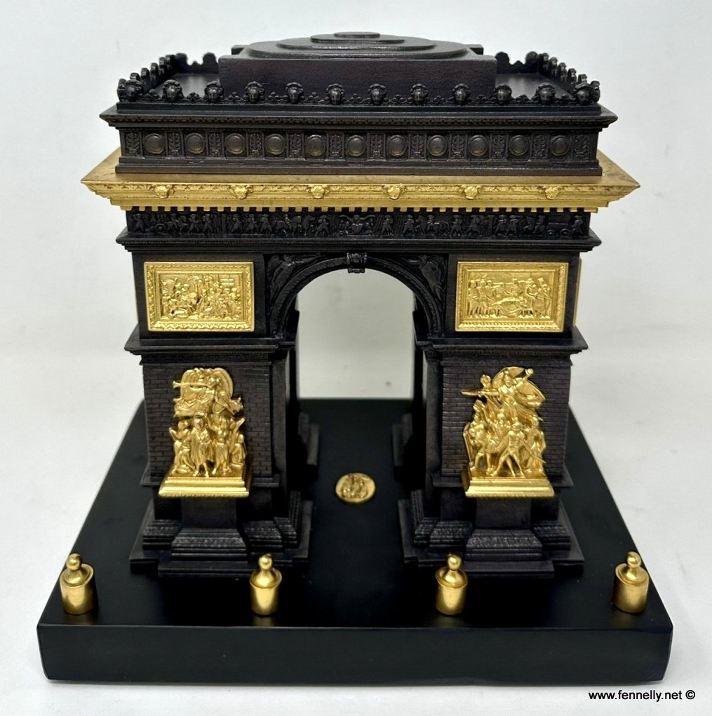 202 Sold Antique Grand Tour French Ormolu Bronze Architectural Model Arc de Triomphe Paris - Image 2