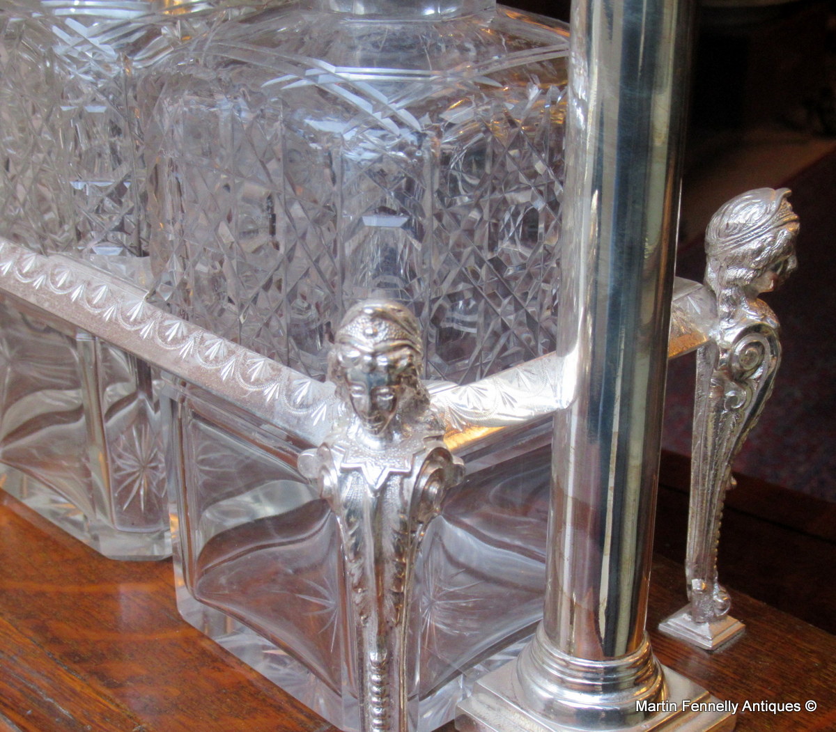 849 Sold Stunning English Tantalus - Rare - Crystal Decanters - Victorian - Image 4