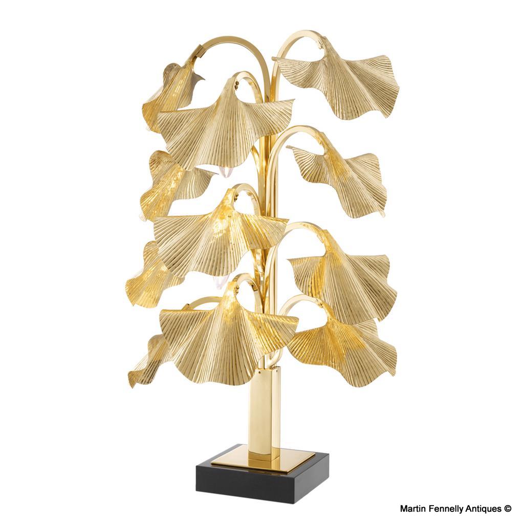 M105 Sold Spectacular Pair of Modern Design - Gingko Tree Lamps - Image 2